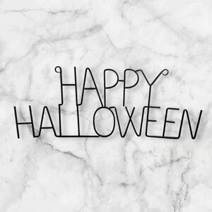 Hyde & EEK! Black metal Happy Halloween sign 7x18 inch